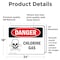Signmission Chlorine Gas Danger Sign, Vinyl Decal, 24in W x 18in L, 2PK OS-2PACK-DS-D-1824-L-1066 - alternate 2